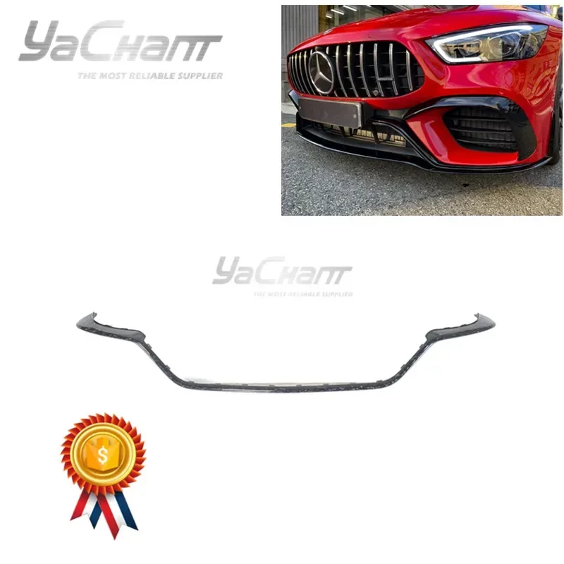 CF Forged Carbon Weave Front Bumper Middle Insert Lip Fit For 19-20 AMG GT63S 4D Coupe X290 EDITION1-Aerodynamic-Package Style