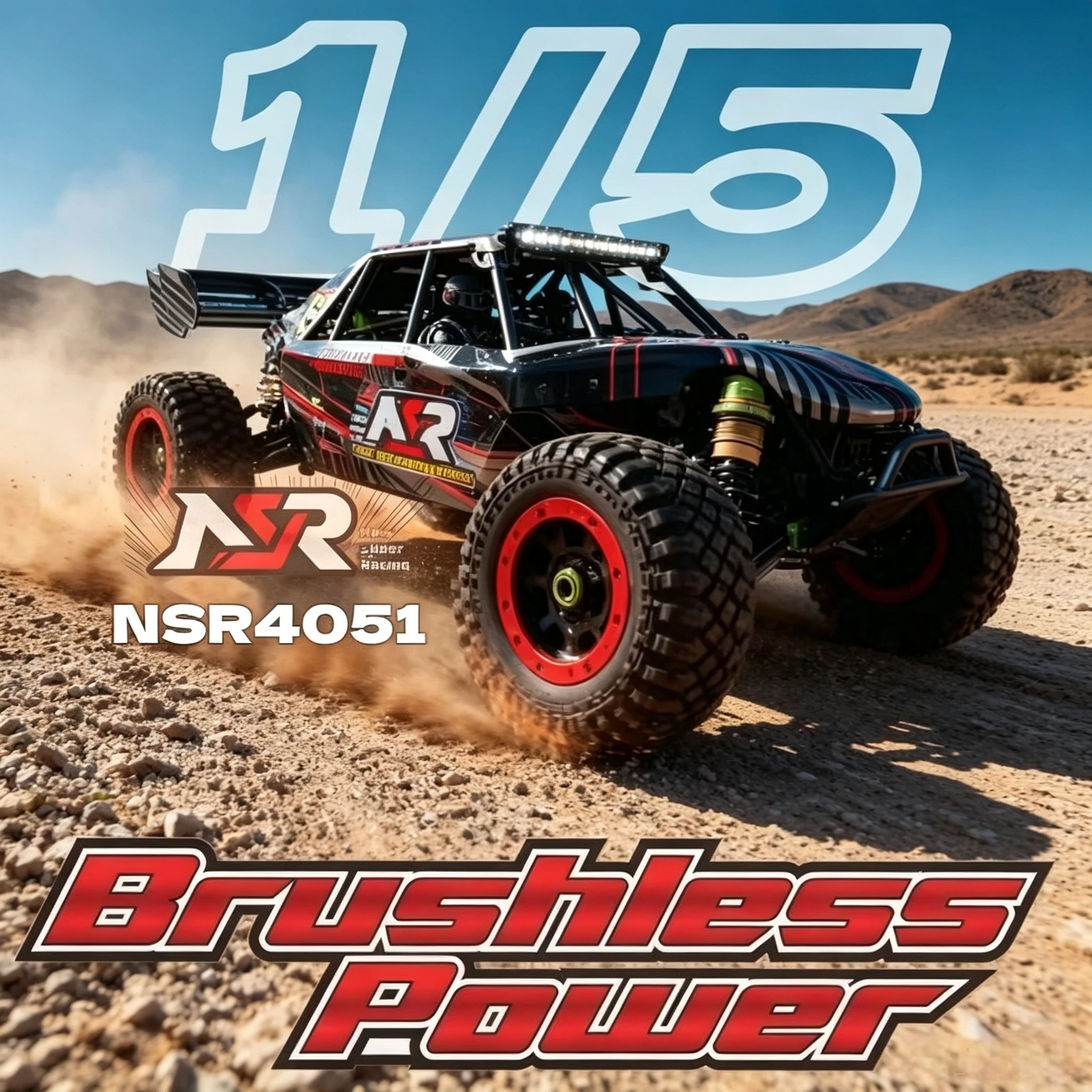 Nsr 1 /5 Scale Brushless Power Electric Desert Truck Rc Car 4wd Rtr Off Road Simulation Remote Control Model Nsr4051