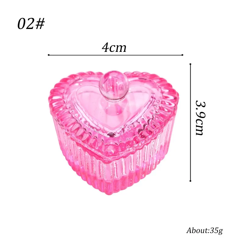 Verre de cristal coloré poudre acrylique liquide tasse à ongles plat couvercle bol avec capuchon support de manucure équipement Salon de manucure outils de manucure