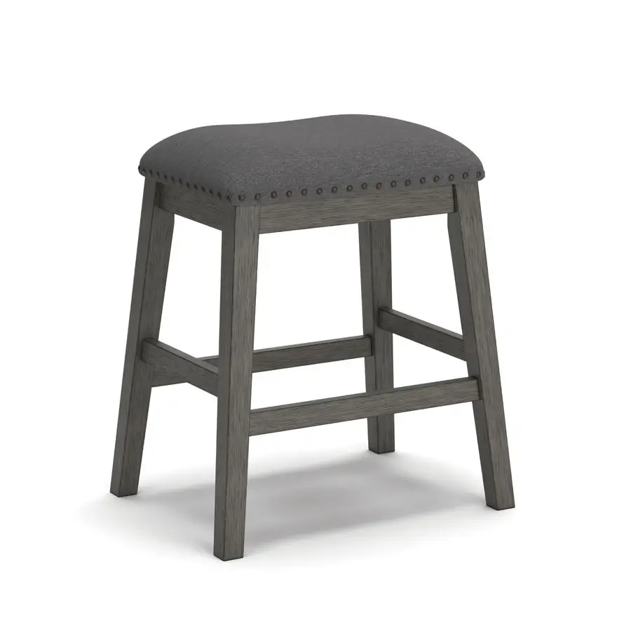 

Caitbrook Rustic 24.4 Counter Height Upholstered Barstool, 2 Count, Gray