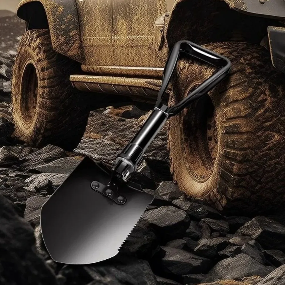 Multi-functional Folding Shovel High Carbon Steel Thickened Truck Mounted Shovel with Storage Bag Outdoor Shovel Outdoor Field