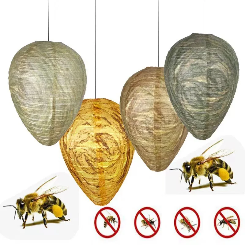 Fake Wasp Nest Decoy Realistic Hanging Durable Outdoor Garden Patio Wasp Repellent Deterrent Yellow Jacket Insect Pest Control