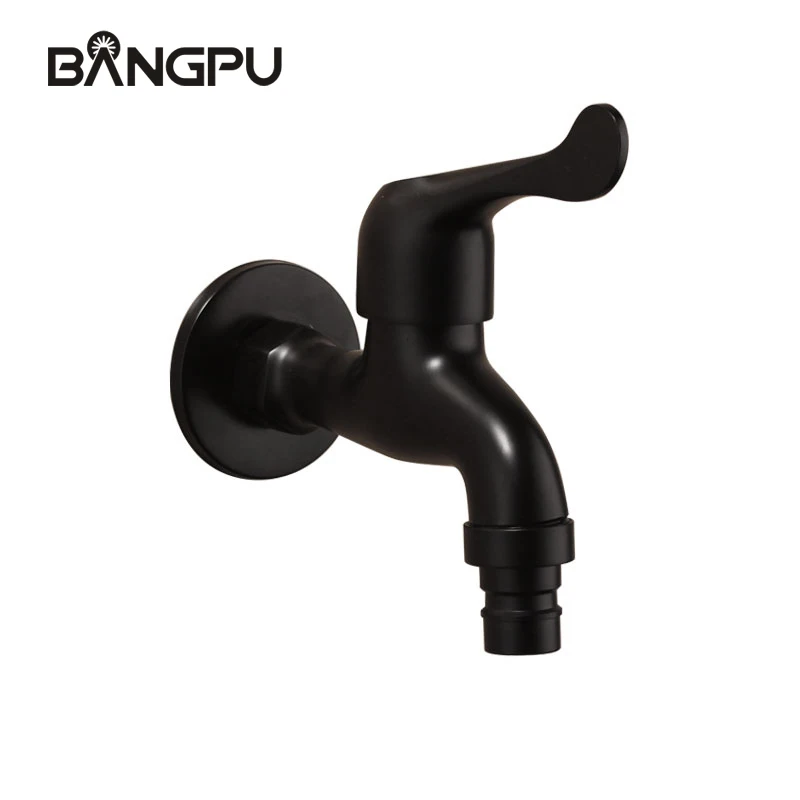 BANGPU Water Filter Faucet Brass Mop Pool Tap for Garden Bathroom Basin Kitchen Sink Mop Pool Faucet Wall Mounted, Matte Black