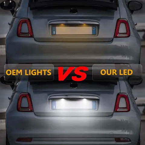 फिएट 500 500C फिएट अबार्थ 500 500C 2007 2008 2009 2010 2007-2016 के लिए 2 पीस कैनबस सफ़ेद SMD LED नंबर लाइसेंस प्लेट लाइट 10 best sales एलईडी फिएट 500 - №3