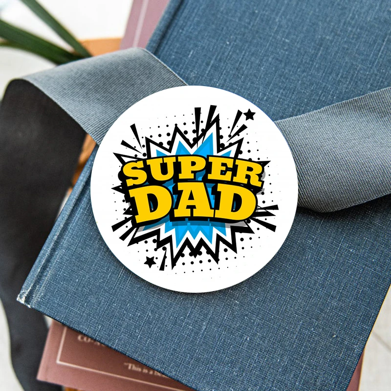 24/48pcs Father\'s Day Best Dad Ever Super DAD Stickers Party Gift Tag Labels Father\'s Day DIY Decoration Stickers Supplies