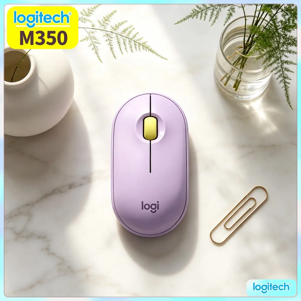 Logitech M350 PEBBLE Portable Travel Wireless Mouse 2.4G Bluetooth Silent Click For Notebook PC Tablet Home Office Work