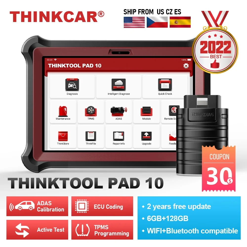 THINKCAR THINKTOOL PAD 10 OBD2 Automotive Scanner Full System Diagnose Tool 34+Reset Service OBD 2 Car Diagnostic Tools