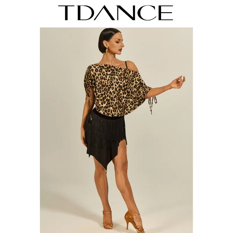 

Customized TDANCE Women's Latin Dance Dress [Loose Drawstring Jumpsuit] Bat Sleeve Teacher's Top Up Cover GL-295