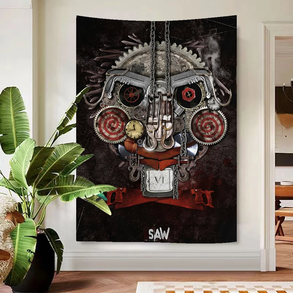 

Horror Movie S-Saw Printed Large Wall Tapestry Hanging Tarot Hippie Wall Rugs Dorm Art Home Decor