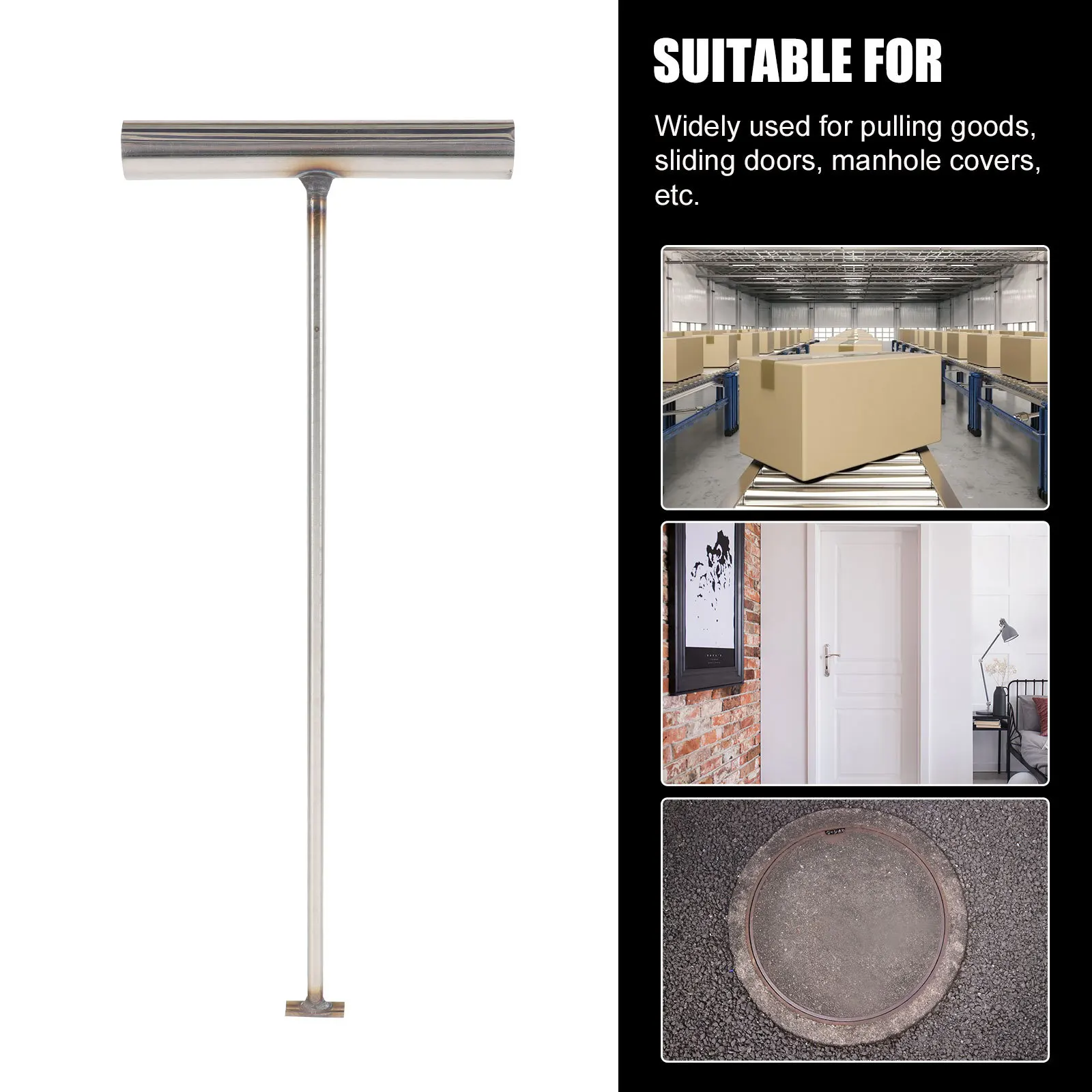 

Durable Stainless Steel Manhole Hook Lifter for Rolling to Operate in Courtyard Orchard Manhole Cover Lifter