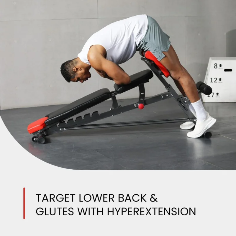 مقعد وزن متعدد الوظائف لتمرين الجسم الكل في واحد بالكامل - وصلة خلفية فائقة، كرسي روماني، انحدار منحدر