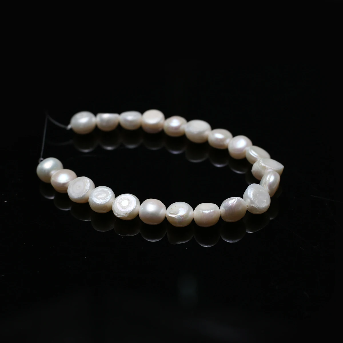100% لؤلؤ حقيقي للمياه العذبة الطبيعية الأبيض لؤلؤ مستدير فضفاض تباعد الخرز لصنع المجوهرات عقد دي اي واي أقراط سوار #1