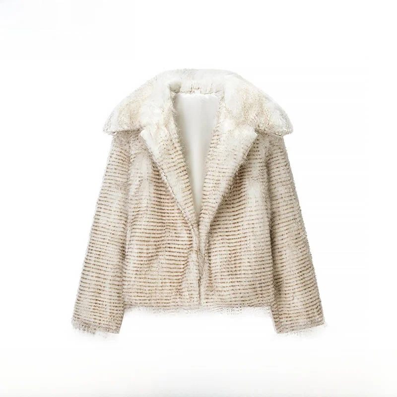 

Теплая шуба из искусственного меха для женщин, модная уличная одежда, тренд осень-зима, новинка, длинная, на молнии, из полиэфирного волокна