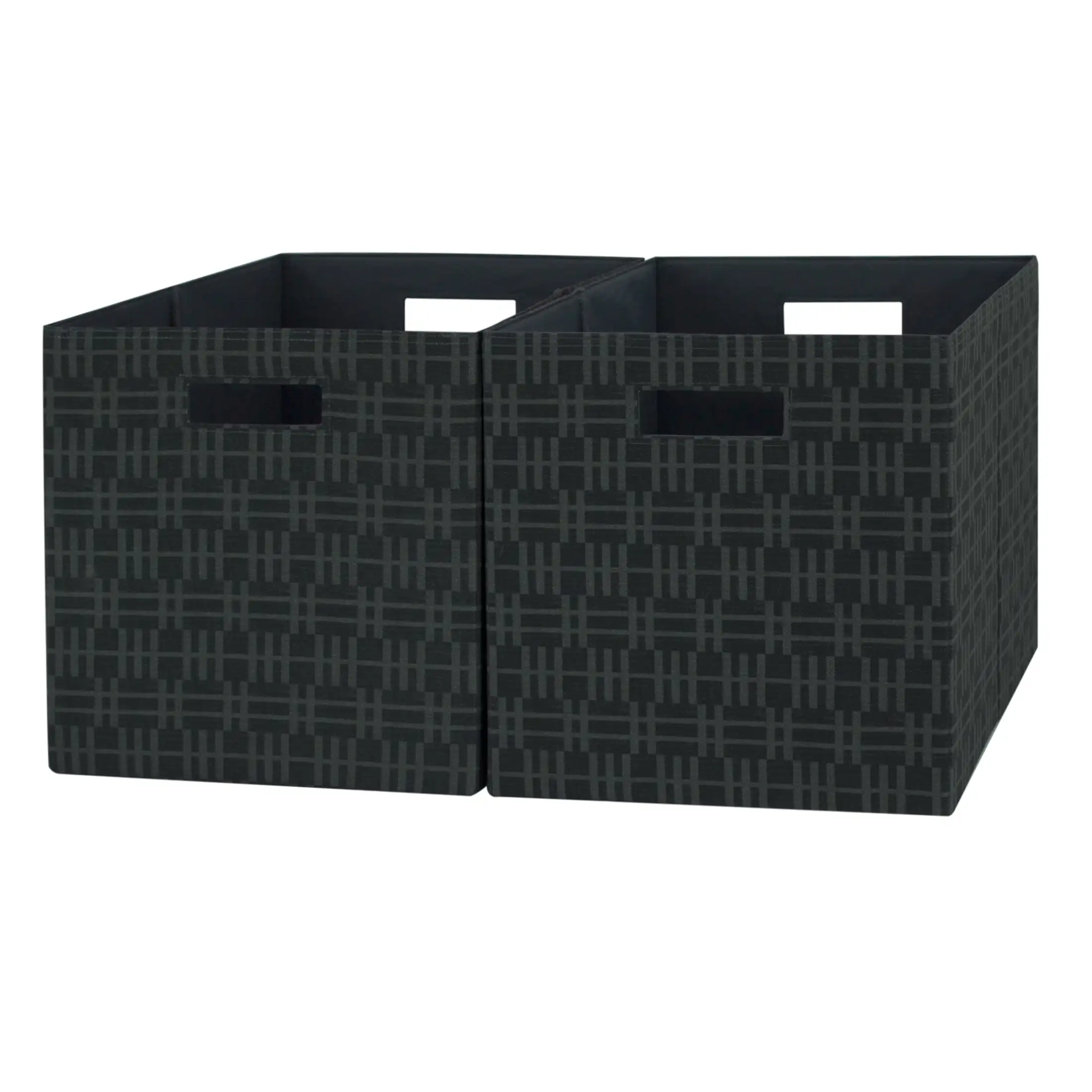 

Fabric Cube Storage Bins (12.75 X 12.75), 2 Pack, Gray Stripe Geo