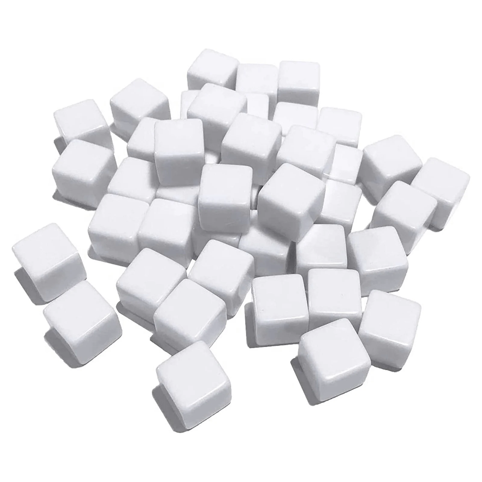 

16MM White Acrylic Cubes Blank Dice For Board Games,Math Counting Teaching,Alphabet Numbers Custom Dice Making,48PCS
