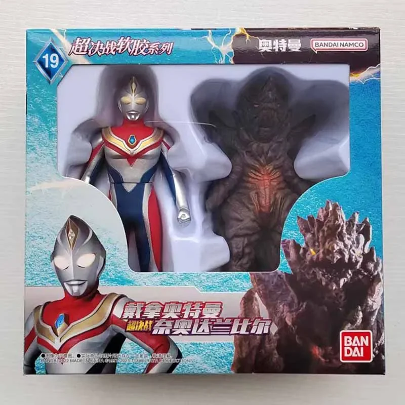 Bandai Original Ultraman Tiga  Dyna Joneus Ace Greeza Baraba Action Figure Model Gift Toy Collection for Kids Soft Plastic 14cm