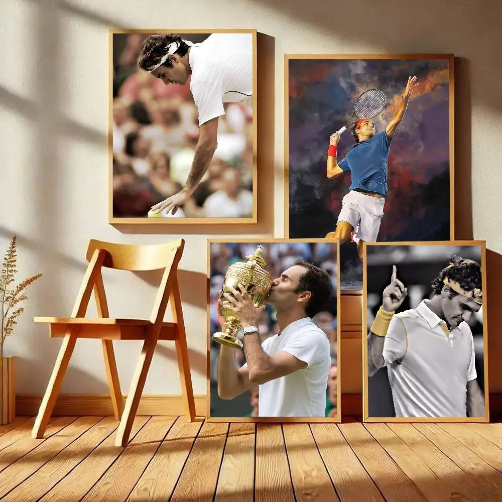 Ball Game Star R-roger Federer Poster Art With Prints Home Bedroom Living Room Decoration Gift