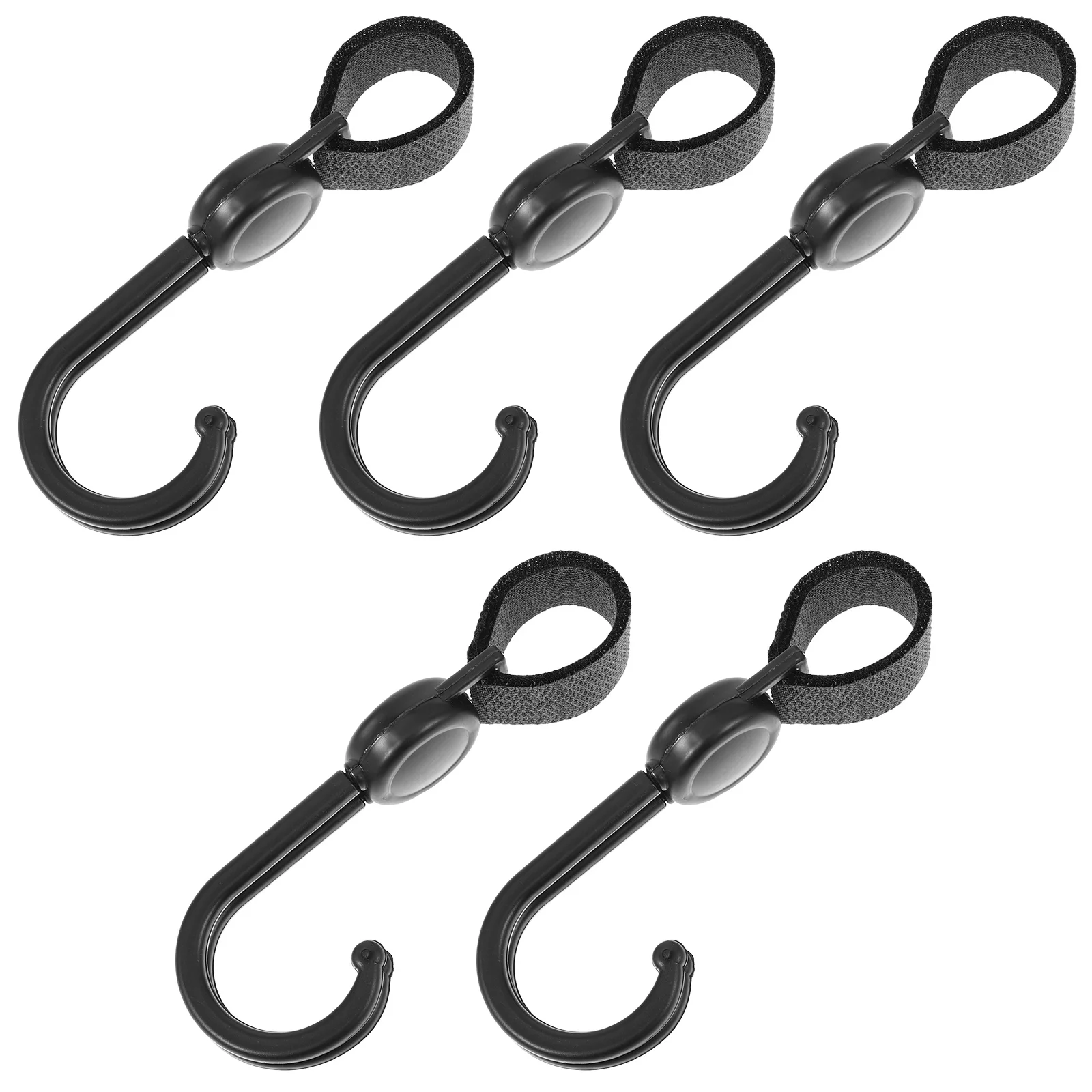 

5pcs Rotatable Double Hook Portable Stroller Hanging Hook For Shopping Cart Car Back Seat Multipurpose Hooks Home Organizer