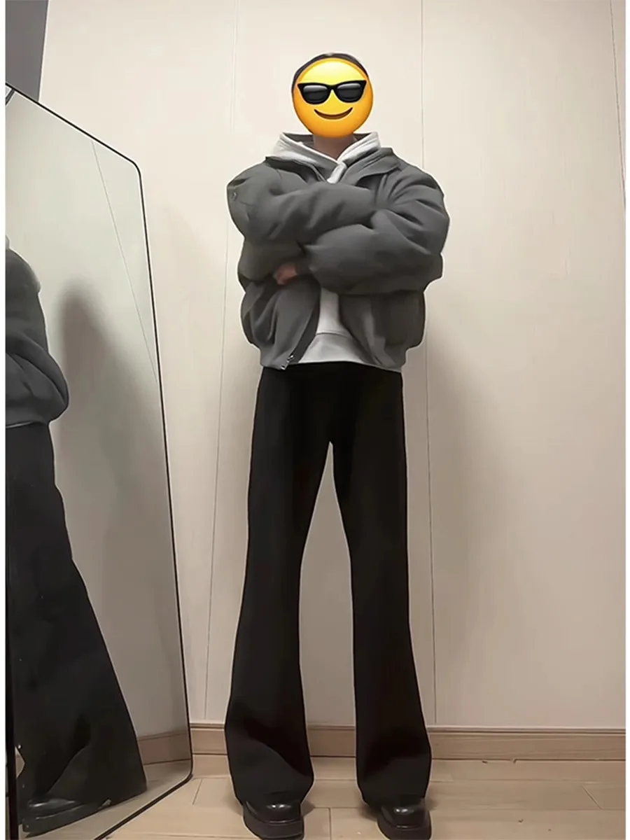 

Мужские брюки Cleanfit Bla с широкими штанинами, осенне-зимние, приталенные, повседневные, с высокой талией, прямые, модные...