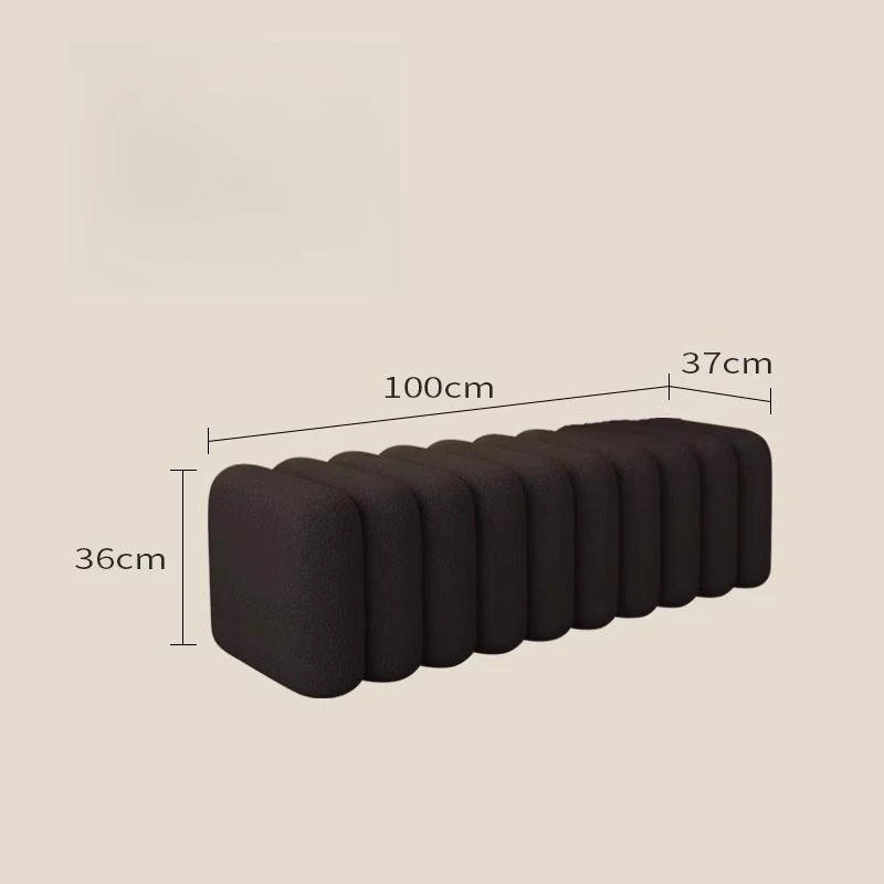 Moderne kunststijl Fuzzy Texture Cilindrische modulaire bankkruk voor woonkamer garderobe decor