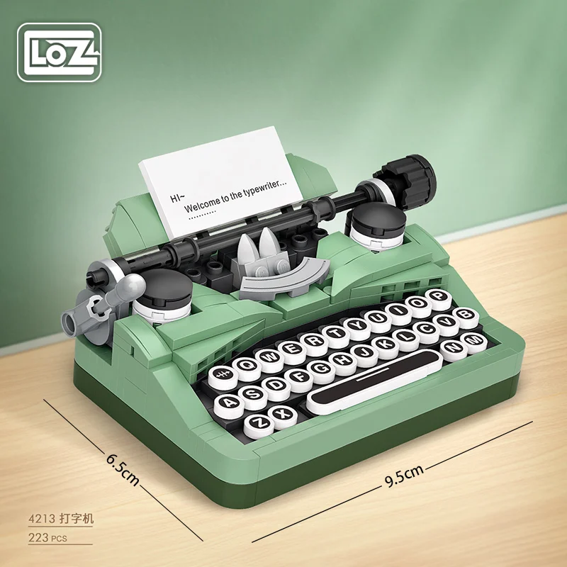 Loz Retro Typewriter Mini Keyboard Small Particle Assembly Building Blocks Assembly High Difficulty Building Blocks Toy