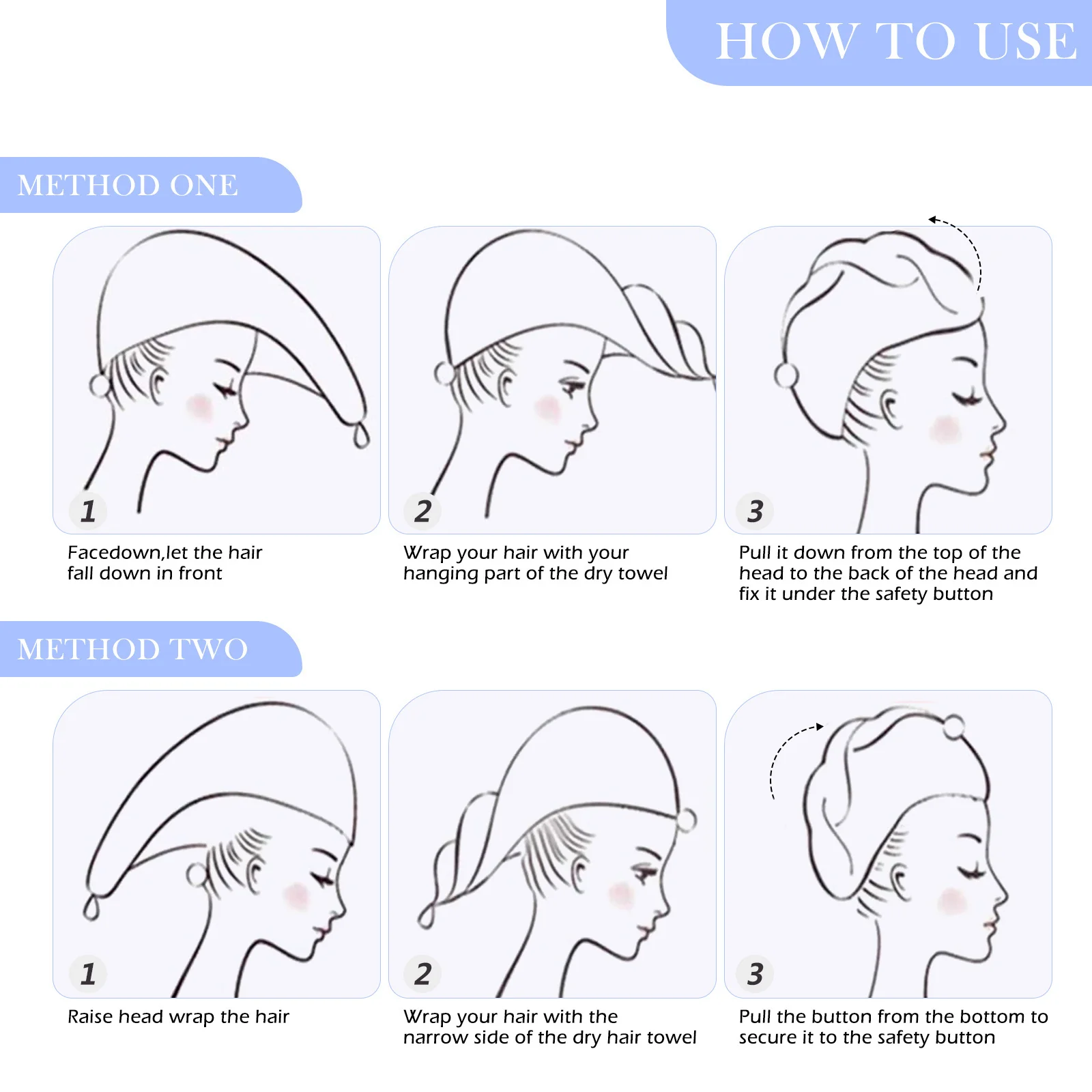 ماصة منشفة الشعر التفاف الاستحمام تجفيف قبعة دش زر سريع جاف خفيفة الوزن التفاف الشعر مريحة صالون الحمام الأساسية