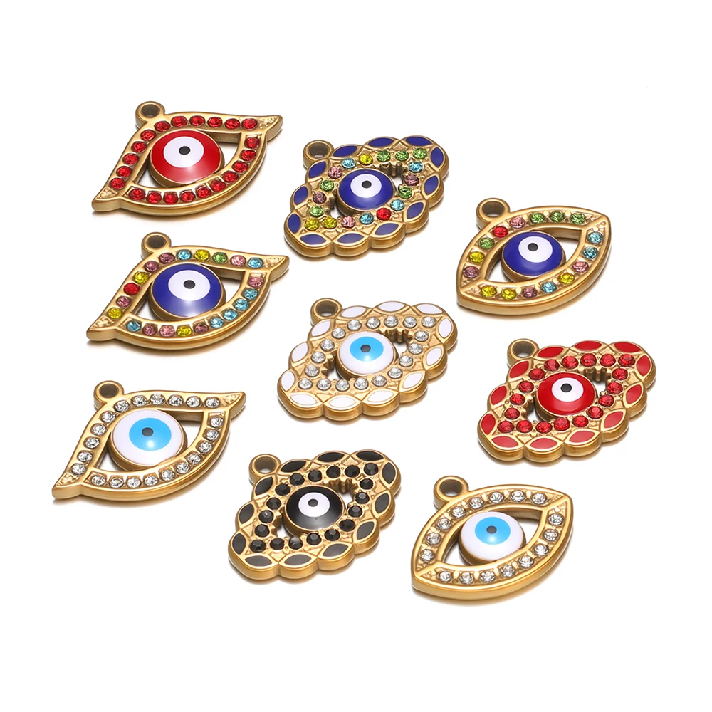Evil Eye Bracelet - 4 szt. Klasyczne emaliowane zawieszki ze