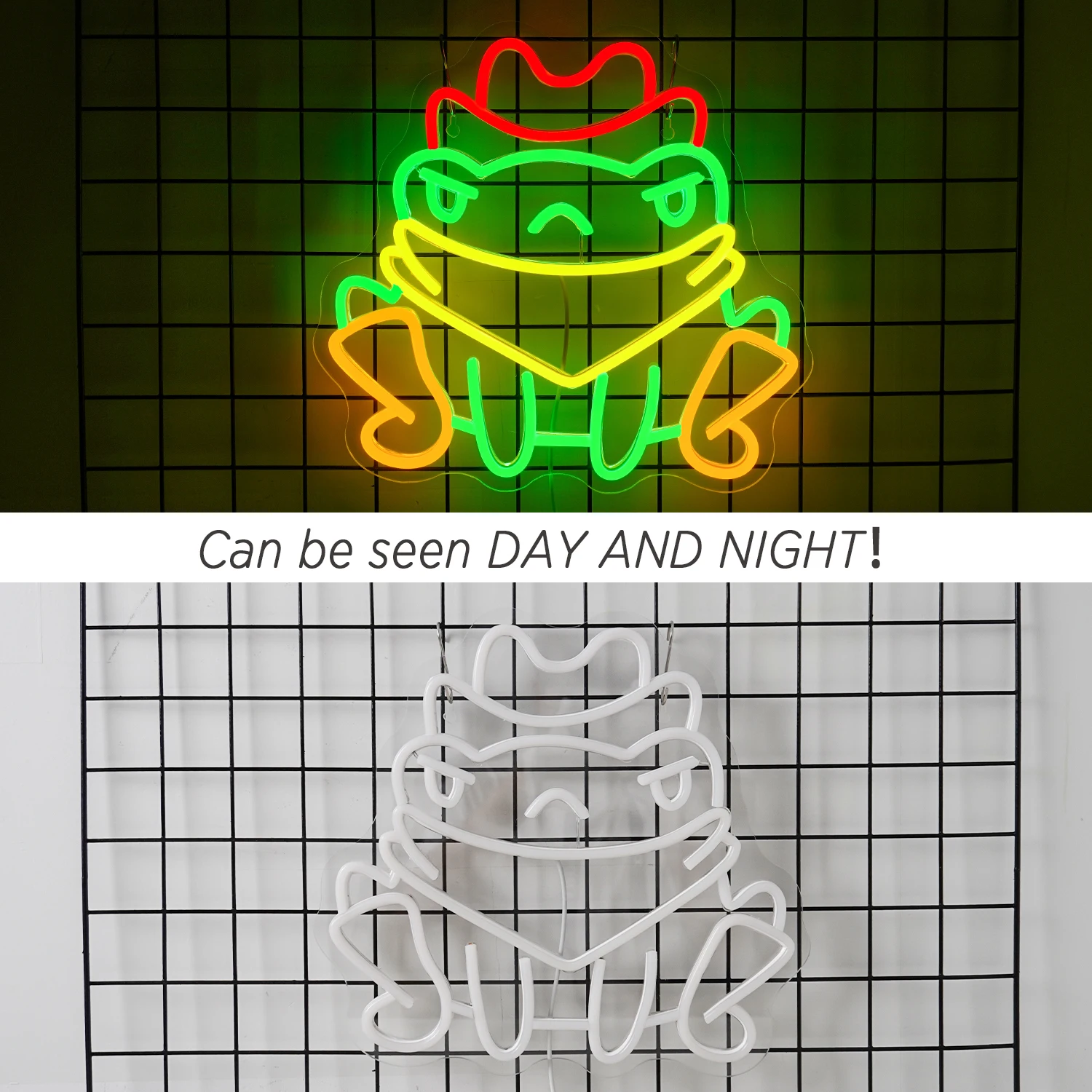 Cowboy Frog Neon Signs Cool Dimmable Neon LED Lights Home Party Bedroom Game Room Decoration Wall Light Up Sign Children Gift