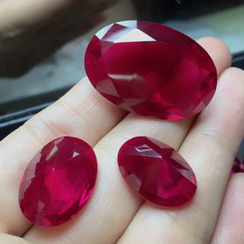 

Pretty Ruby Stone Glow Under UV Light Oval Cut Mohs Gemstone for Jewelry Making/Inlay/Collection/Gift