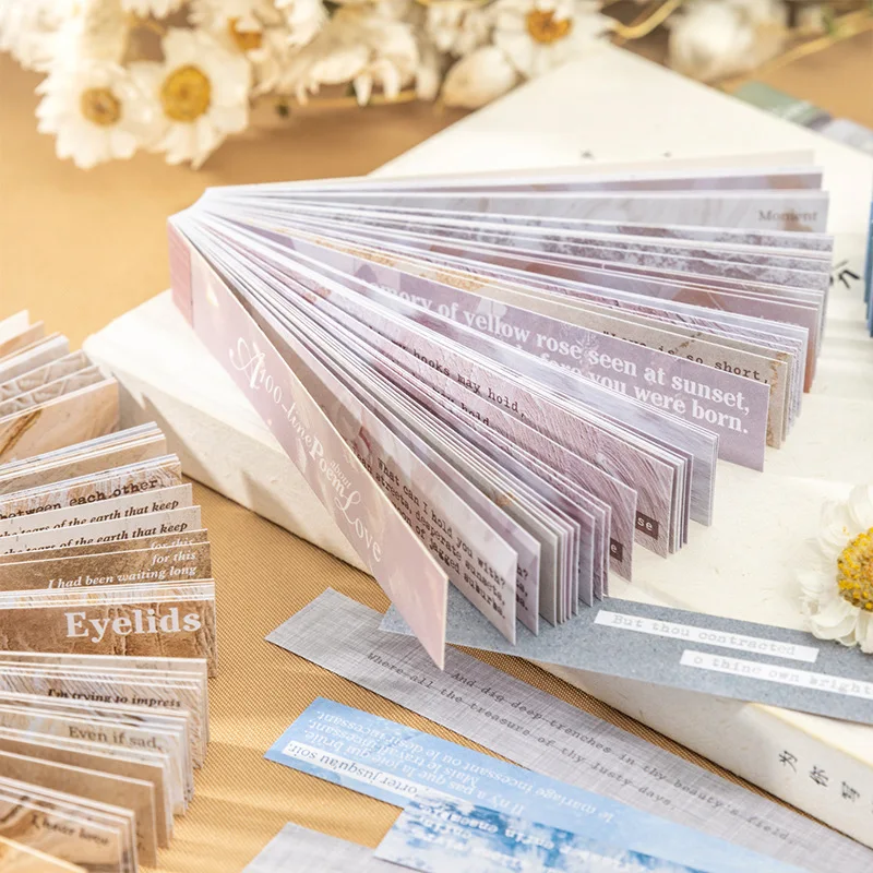 

48pcs/lot Memo Pads Material Paper 100 Lines of Poetry About Love paper Junk Journal diary Scrapbooking Background Paper