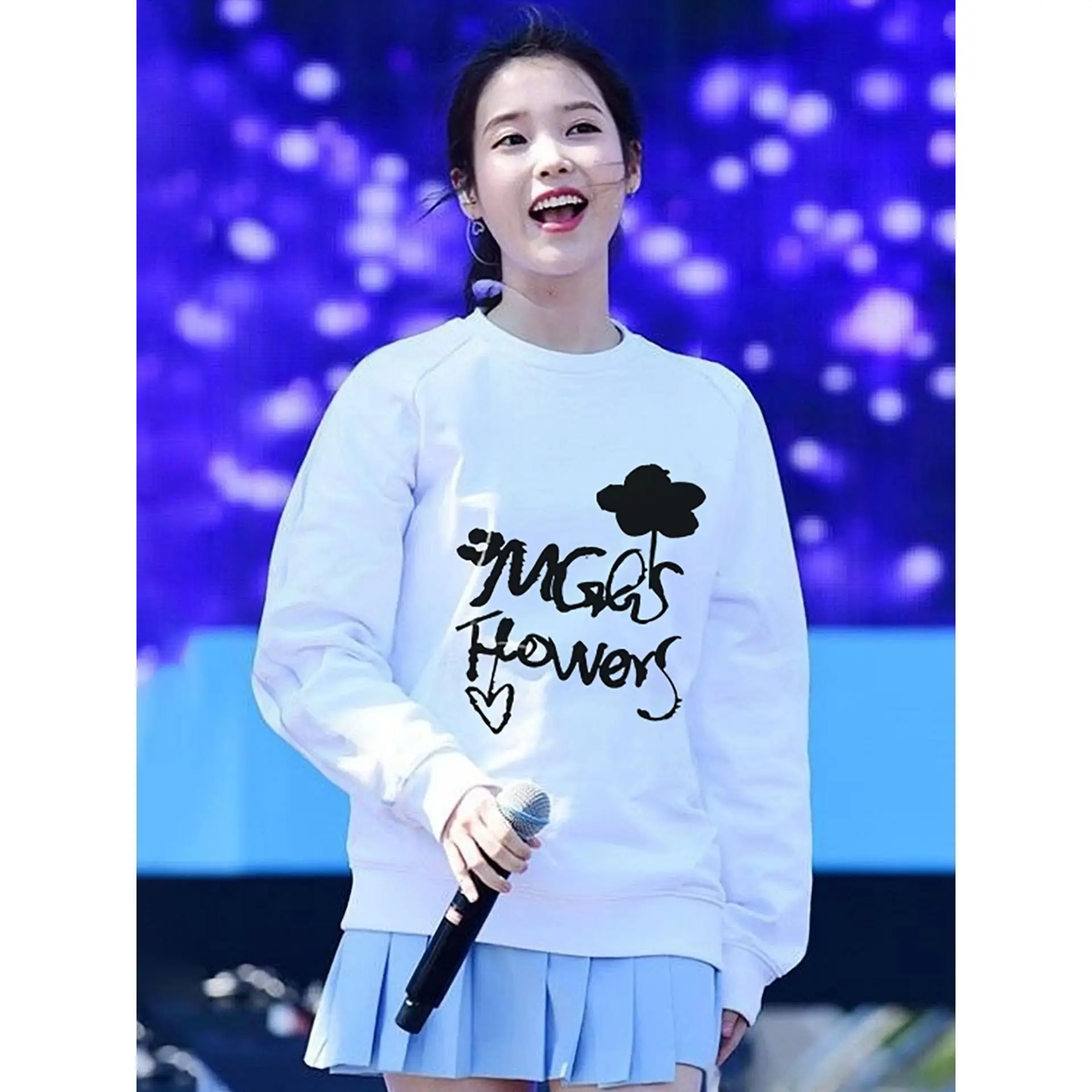 

White Printed Loose Women's Sweatirt Autumn Winter Faionable Versatile Top by OFF Comfortable Fit Crew Ne Long Sve