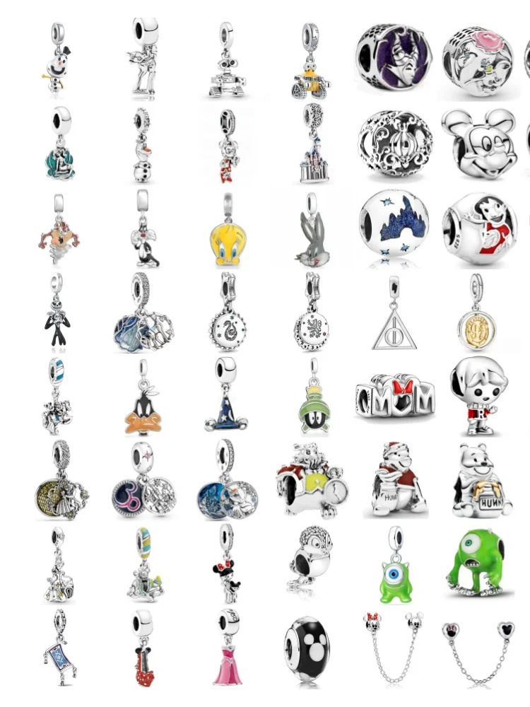 New Original 925 Silver Plated HEROCROSS  Safety chain Charms Pendant Cartoon  Bead Fit Panloras Bracelet Women Diy Jewelry