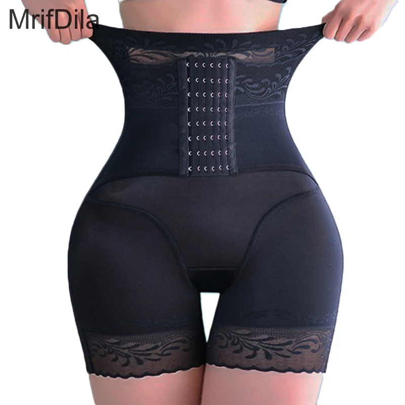 

MrifDila Lace Waist Tightening High Waist Shapewear With Hooks Women's Compression Postpartum Waist Reduction Booty Lifting Pant