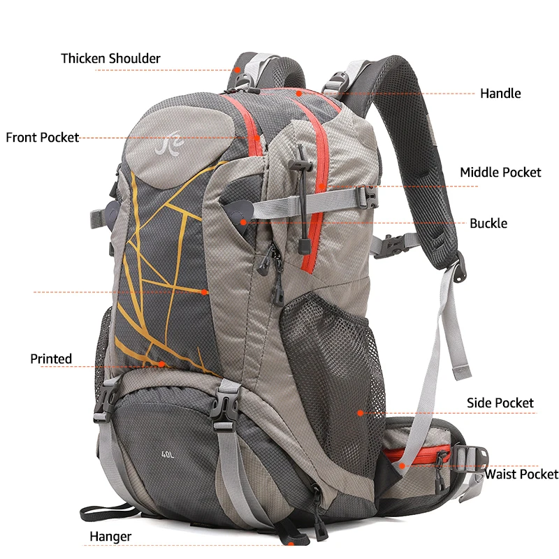 40L Camping Hiking Backpack Sports Military Molle Climbing Rucksack Waterproof Traveling Bicycle Daypack Hunting Laptop Bag