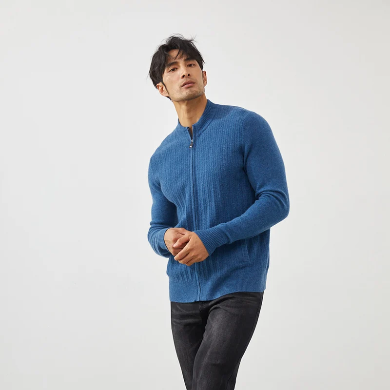 Cárdigan de punto cálido para hombre, chaqueta informal de negocios, de Cachemira 100%, para éxito, para invierno