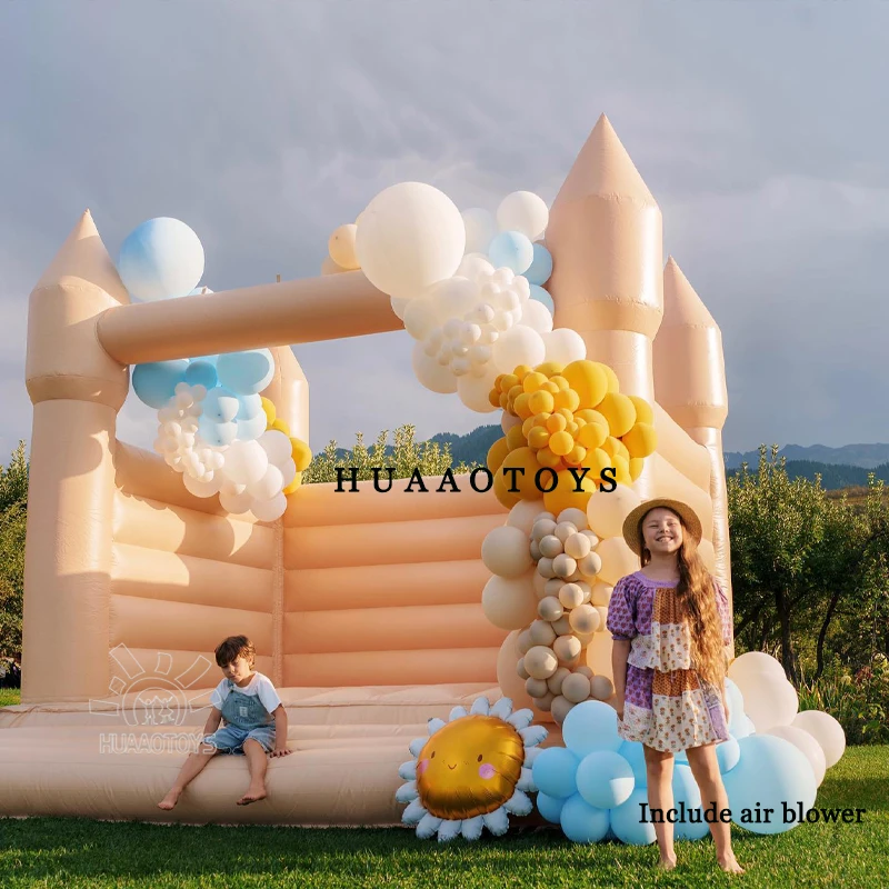 13x13ft/4x4m Commercial Plato PVC Inflatable White Bounce House Inflatable Bouncy Castle With Blower