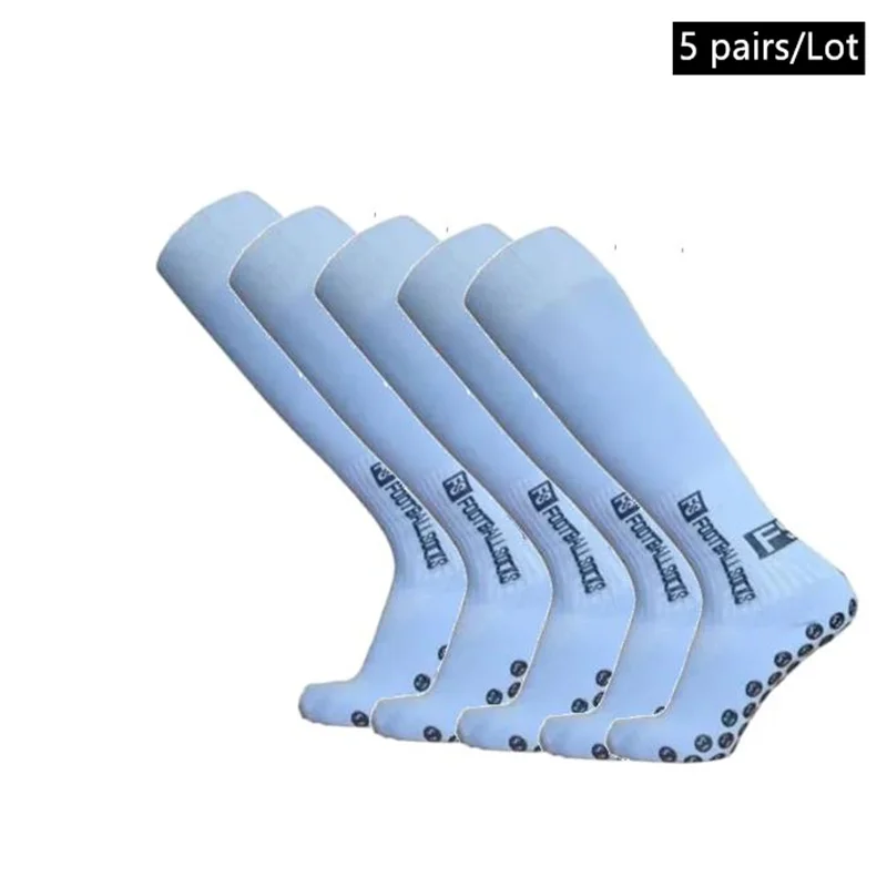 5 Pairs New Long Football Socks Silicone Suction Cup Grip Anti Slip Soccer Socks Sports Men Women Baseball Rugby Socks
