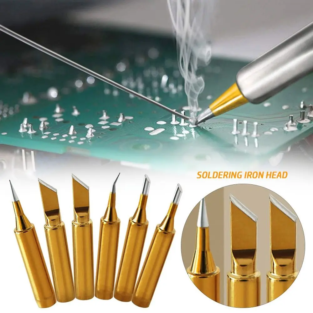 Oxygen-free Copper 936 900M Welding Tips Durable Lead Free Gold Color Searing Iron Tips Solder Head for Hakko/Atten Gold Color