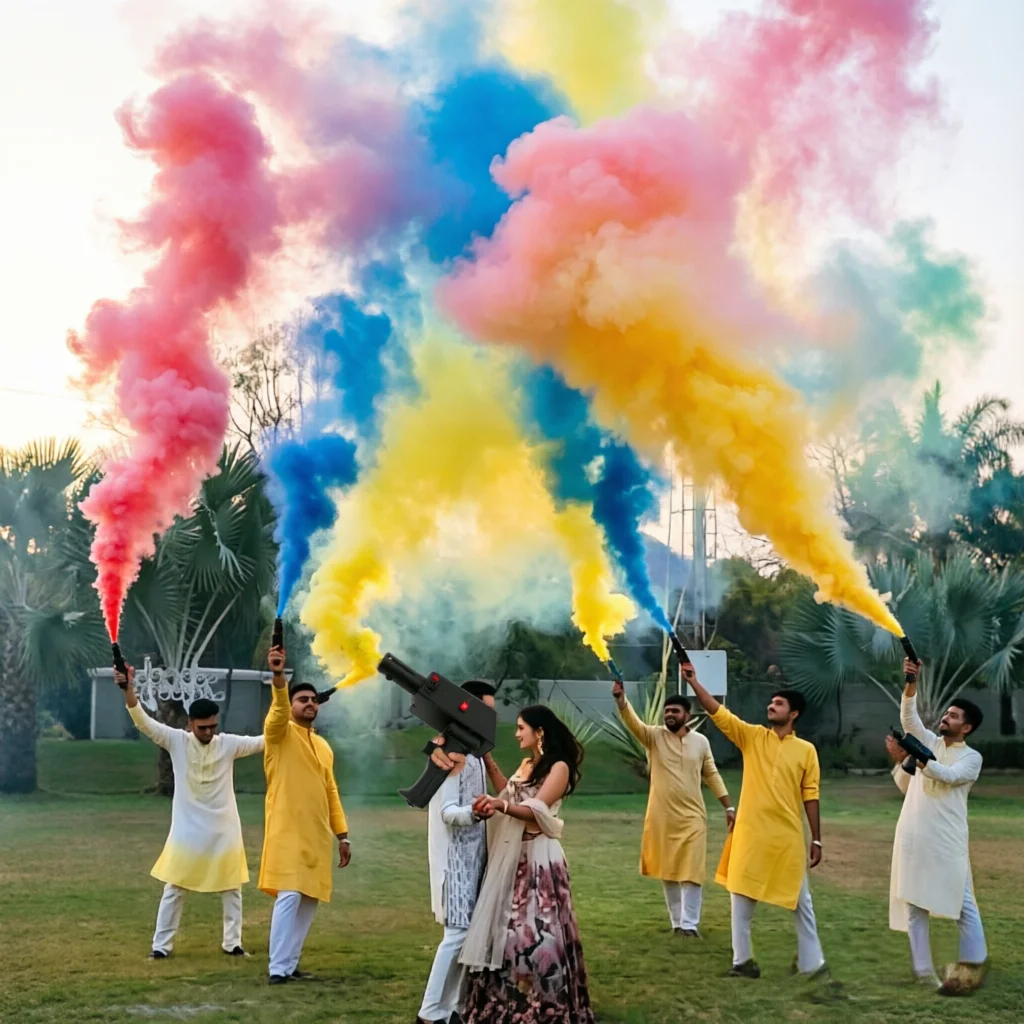 Handheld Mini Spark Shooter Crackers Gun DJ Wedding Party Decoration Cold Fountain Stage Fountain Sparkler Effect Machine Bride