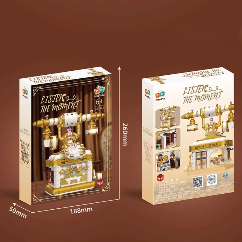 Nueva cafetera Retro, teléfono, Mini juguetes de gránulos, reproductor de bloques de construcción, cámara, rompecabezas, modelo de ensamblaje, regalo de cumpleaños para niños