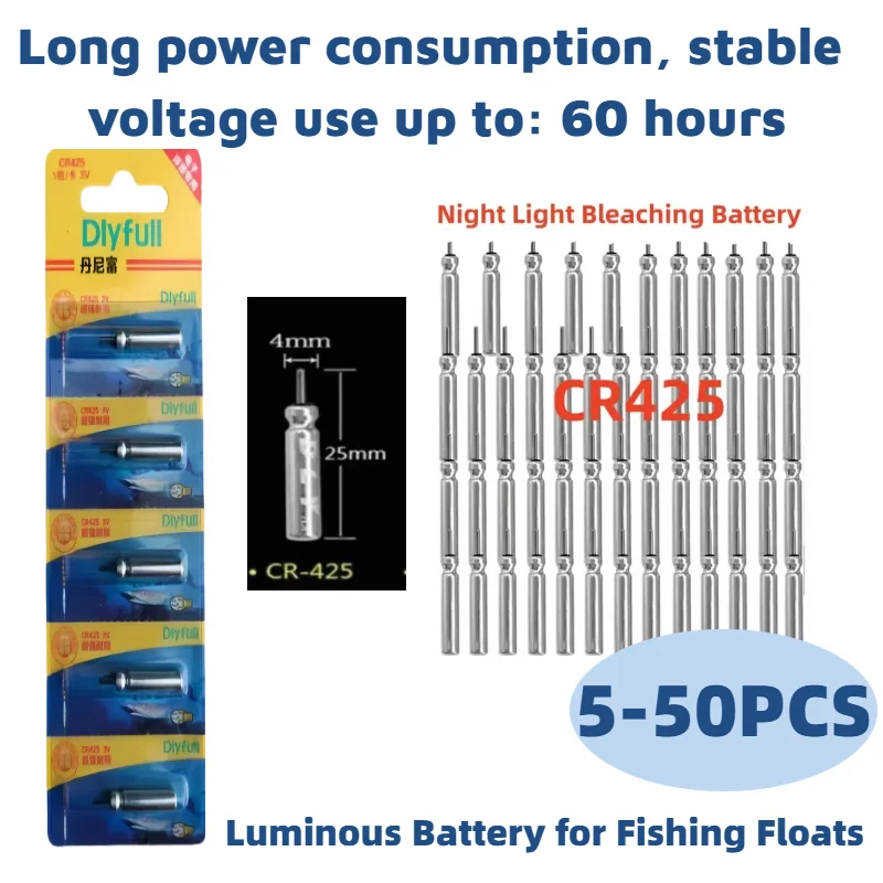 topNew CR425 Luminous Battery for Fishing Floats: Essential Night Fishing Accessories and Tackle Electronics