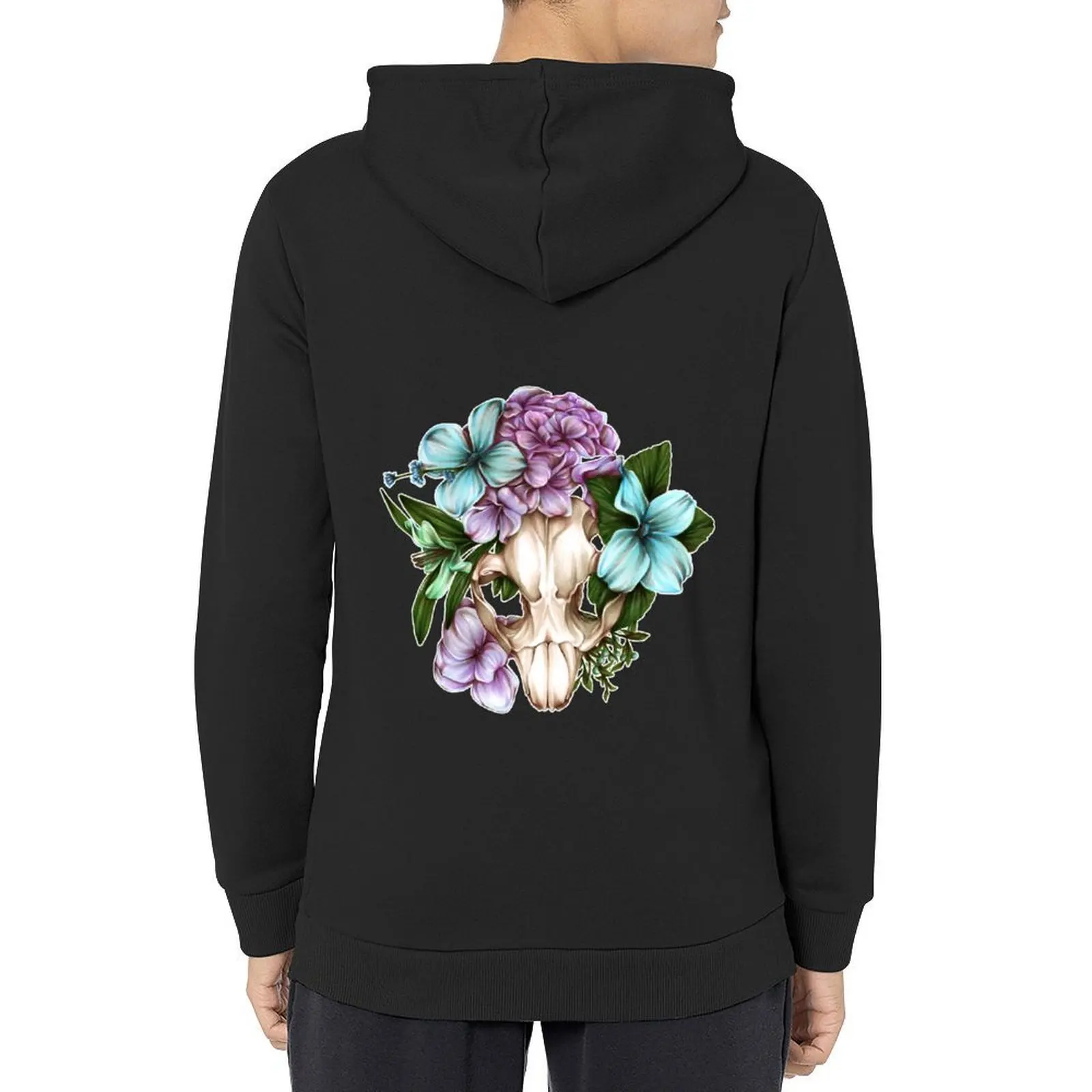 

Beaver Skull with Flowers Hoodie men clothes blouse autumn anime clothes anime hoodie