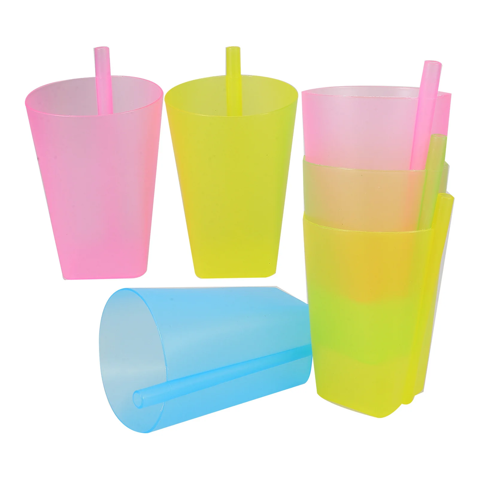 

6 шт., детские соломинки, креативные кружки для питья воды, многоразовые соломинки для малышей, встроенная соломинка, легкая, красочная, легко носить с собой, без BPA