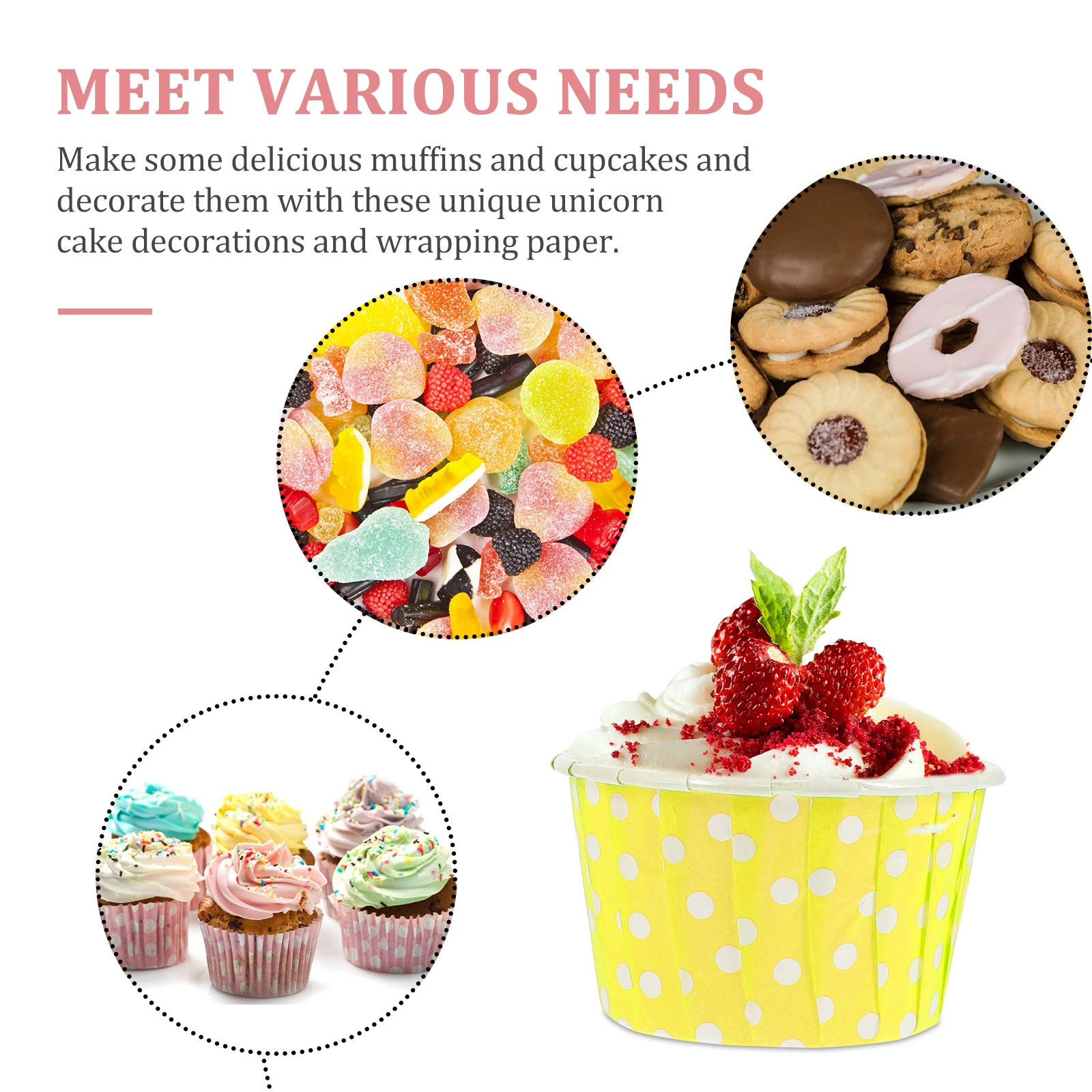 

Dot Cake Paper Cups for Cupcakes Muffins Liners Yellow Baby Showers Weddings Birthdays Graduation Parties Bakery
