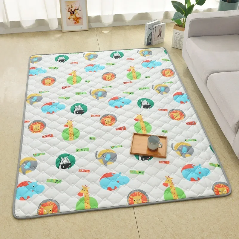 Cotton non-slip floor mat baby crawl pad living room thickened children crawl pad foldable water wash play pad separated cool