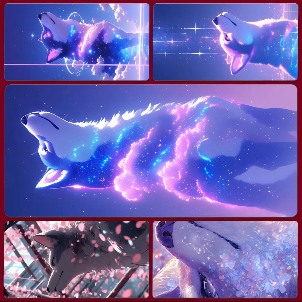 

Коврик для мыши Animal Fierce W-Wolf, большой игровой коврик для мыши с прошитыми краями, утолщенный настольный коврик для ПК