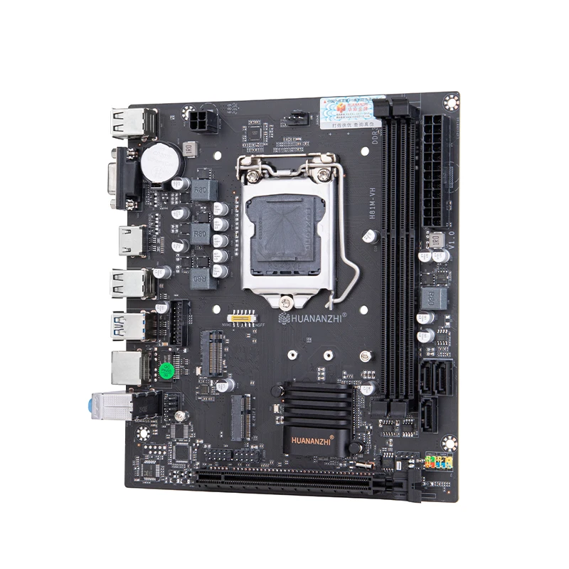 HUANANZHI H81M-VH desktop computer M-ATX compact motherboard CPU set VGA HDMI DDR3 LGA 1150 pin matching I3 I5