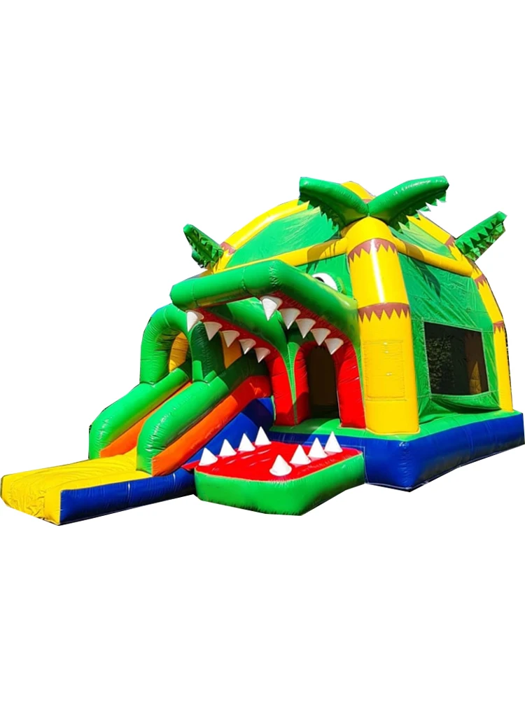 

Kids Crocodile Inflatable Bounce House Jumping Castle with Slide Outdoor Garden Party Bouncer Trampoline Toy