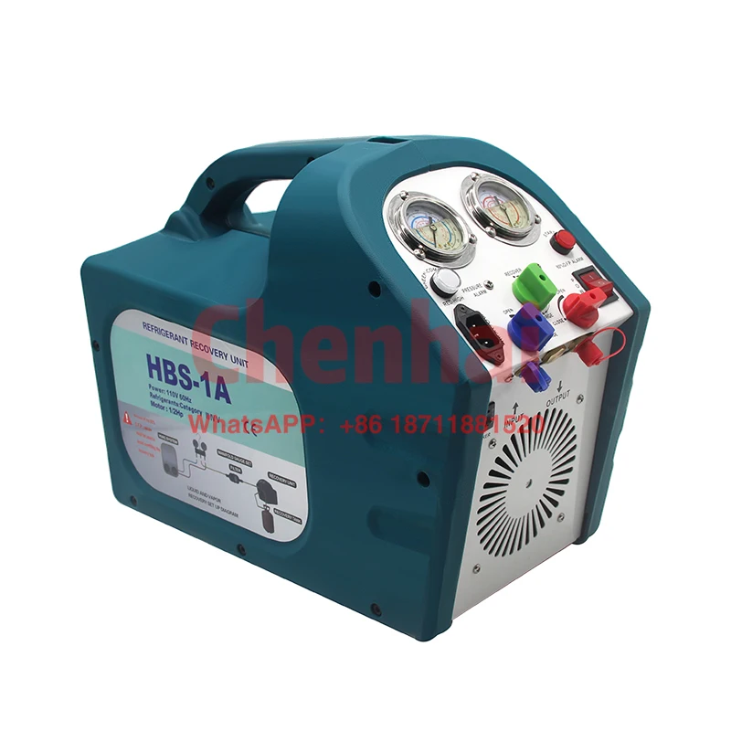 Blue Refrigeration Gas Oil Free Compressor 1HP Refrigerant Recycling Machine