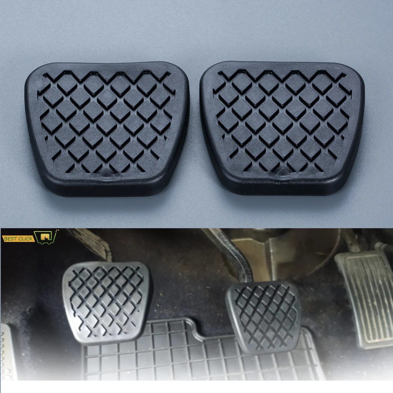 2Pcs Car Brake Clutch Pedal Rubber Covers 46545-SA5-000 for Honda Civic Accord CR-V Acura CRX Element Prelude 62*60*9.5mm